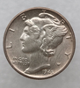 10 центов 1945 г США "Mercury Dime". Не была в обращении. Серебро 900 пробы, вес 2,5гр - Мир монет