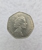 Великобритания.  50 пенни  1997 г. Елизавета II , регулярный чекан, ходячка. - Мир монет