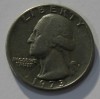 25 центов 1973г.  D, США,  состояние VF. - Мир монет
