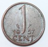1 цент 1957г. Нидерланды, бронза,состояние VF-XF - Мир монет