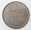 5 центов 1996г. Нидерланды, бронза, состоние VF - Мир монет