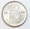 10 центов  1964г. Нидерланды,состояние VF-XF. - Мир монет