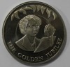 50 пенсов 2002г.   Фолклендские Острова.  Золотой юбилей. Перед микрофоном , никель,  кроновый размер, мешковая. - Мир монет