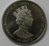 50 пенсов 2002г.   Фолклендские Острова.  Золотой юбилей. Перед микрофоном , никель,  кроновый размер, мешковая. - Мир монет