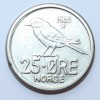 25 эре 1965г. Норвегия, Клест, никель,состояние VF-XF - Мир монет