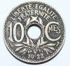 10 сантим 1922г. Франция, никель,состояние AU+ - Мир монет