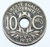 10 сантим 1922г. Франция, никель,состояние AU+ - Мир монет