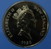 1 доллар 1988г.  Новая Зеландия. Желтоглазый пингвин, никель, монета в фирменном квадруме , состояние UNC. - Мир монет