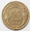 50 сантимов 1941г. Франция, оккупация 3-м рейхом,  бронза,состояние VF - Мир монет