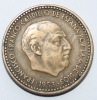 1 песета 1953г. Испания. Франсиско Франко, бронза, состояние AU - Мир монет