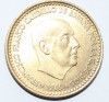 1 песета 1966г. Испания. Франсиско Франко, алюминиевая бронза, состояние UNC - Мир монет