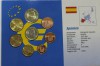 Набор евро  монет  регулярного чекана 1999-2002г.г.  Испания  ,  состояние  UNC. - Мир монет
