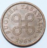 5 пенни 1969г. Финляндия, бронза, состояние VF. - Мир монет