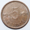 5 пенни 1971г. Финляндия, бронза, состояние VF. - Мир монет