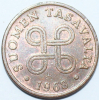 1 пенни 1968г. Финляндия, бронза, состояние VF - Мир монет