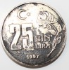 25 бин лира 1997г. Турция,состояние VF - Мир монет