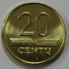 20 центов 2009 г. Литва ,состояние UNC  - Мир монет