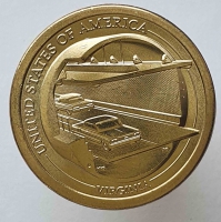 1 доллар 2021г. США.  P.  Инновации. Виргиния. Мост-тоннель через Чесапикский залив, состояние UNC - Мир монет