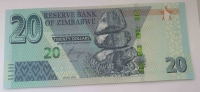 Банкнота 20 долларов 2020г. Зимбабве, состояние UNC - Мир монет