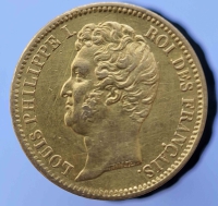 20 франков 1831г. Франция. Луи Филипп, золото 0,900,вес 6,45 грамм, состояние XF - Мир монет