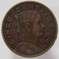 5 сентаво 1961г. Мексика. , состояние XF - Мир монет