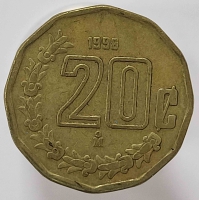 20 сентаво 1998г. Мексика, состояние XF - Мир монет