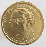 1 доллар 2007г. США. Джордж  Вашингтон(1789-1797), 1-й президент, состояние UNC - Мир монет
