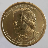 1 доллар  2011г. США.  Р .  Эндрю Джонсон (1865-1869),  17-й президент, состояние UNC. - Мир монет