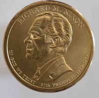1 доллар 2016г. США.  Р . Ричард Никсон(1969-1974), 37-й президент, состояние UNC - Мир монет