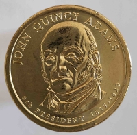 1 доллар 2008г.  США. Джон Куинси Адамс(1825-1829), 6-й президент, состояние UNC - Мир монет