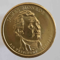 1 доллар 2008г. США.  Р . Джеймс Монро(1817-1825), 5-й президент,  состояние UNC. - Мир монет