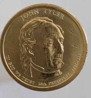 1 доллар 2009г.  США.  Р .  Джон Тайлер(1841-1845), 10-й президент,  состояние UNC - Мир монет