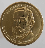 1 доллар 2012г. США. Р .  Бенджамин Гаррисон(1889-1893) , 23-й президент, состояние UNC. - Мир монет