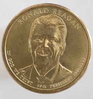 1 доллар 2016г. США.  Р . Рональд Рейган(1981-1989), 40-й президент, состояние UNC - Мир монет