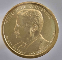 1 доллар 2013г. США,  Р . Теодор Рузвельт(1901-1909), 26-й президент, состояние UNC - Мир монет