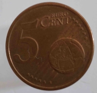  5 евроцентов  2002.г. Германия. D,  состояние VF - Мир монет