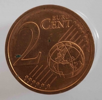 2 евроцента  2007.г. Германия. A,  состояние VF - Мир монет