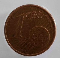 1 евроцент  2002.г. Германия. D,  состояние VF - Мир монет