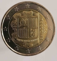 2 евро 2015г. Андорра,  регулярный чекан,  биметалл,  мешковая. - Мир монет