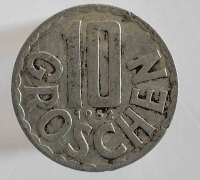 10 грошей 1954г. Австрия, состояние VF - Мир монет