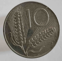 10 лир 1975г. Италия, состояние XF - Мир монет