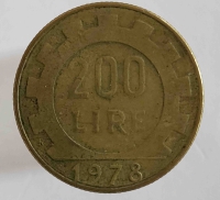 200 лир 1978г. Италия, состояние VF - Мир монет