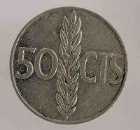 50 Сентимо 1966г. Испания, состояние VF - Мир монет