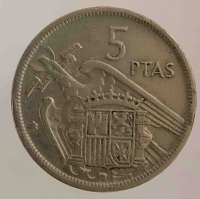 5 песет 1957г. Испания, состояние VF - Мир монет