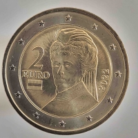 2 евро  регулярный чекан  2022г. Австрия, состояние UNC - Мир монет