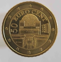 50 евроцентов 2022г. Австрия, состояние UNC - Мир монет