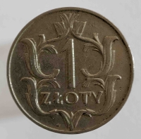 1  злотый 1929г. Польша, состояние XF - Мир монет
