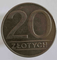 20 злотых 1987г. Польша, состояние XF - Мир монет