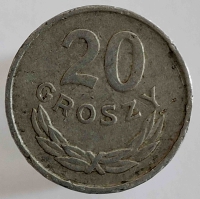 20 грошей 1965г. Польша, состояние VF - Мир монет