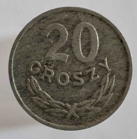 20 грошей 1967г. Польша, состояние VF - Мир монет